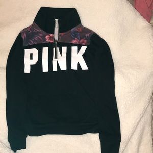 Black Victoria secret Pink collared hoodie